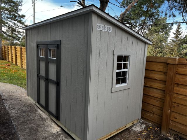 Gray Painted with Dark Trim & Window